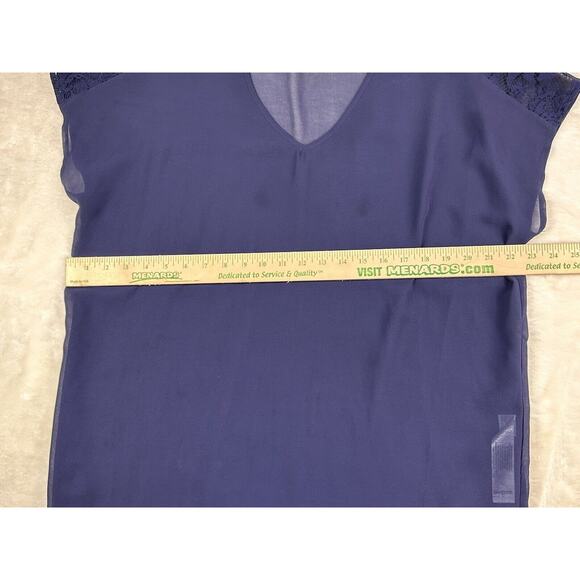 Ariat Shirt Women’s Small Blue Polyester See Through Cap Sleeve Western Rodeo - Picture 5 of 7